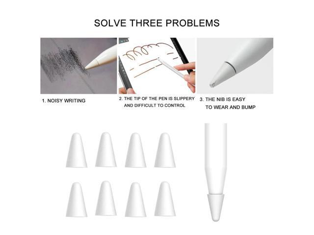 8pcs/Box Tip Cover for Pencil 2nd 1st Replacement Case (White)