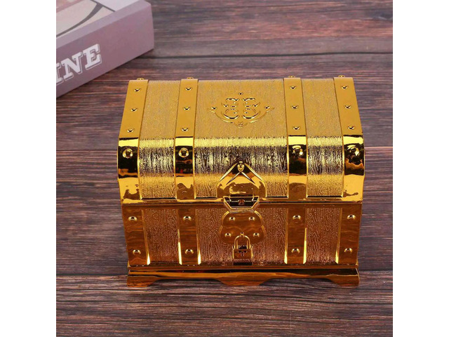 Pirate Treasure Chest Decorative Treasure Chest Keepsake Jewelry Box Plastic Toy Treasure Boxes Party Decor Large Size