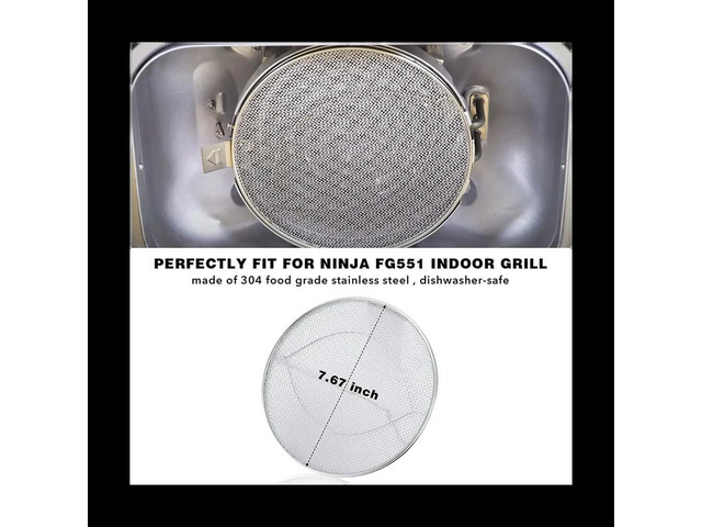 Stainless Steel Splatter Shield for Ninja Foodi FG551, Accessories for Ninja Foodi XL 6-In-1 Indoor Grill Reusable