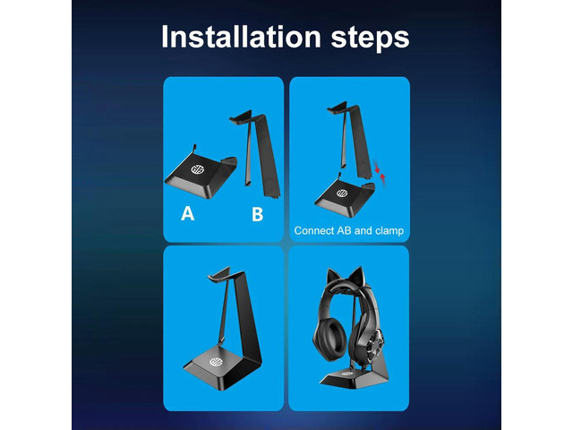 Headset Display Stand Universal Head Mounted Headphone Stand Rack (Black)