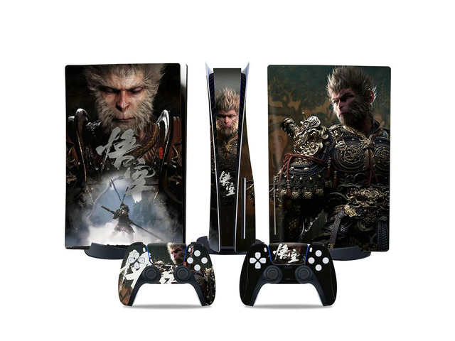 Black Myth Wukong Full Body Vinyl Skin Sticker Decal Cover Anti-Scratch Cool Stickers for PS5 Disc Digital Console & Controller