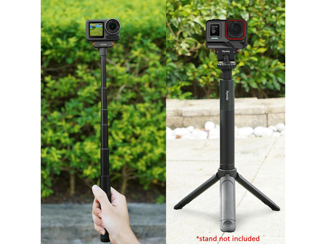 Selfie Stick Aluminum Alloy Extension Pole Handle Grip for Go Ultra/X5/Pocket 3 Action Cameras