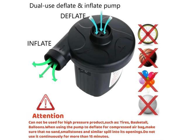 [MEOF] 50W Electric Air Pump with 3 Nozzles for Vacuum Bags, Electric Inflatable Pump for Air Mattress Bed Swim Ring US Plug