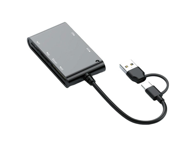 Multifunctional 6-in-1 Multi Memory Card Reader for Mac Memory Card Adapter No Application Required Plug and Play