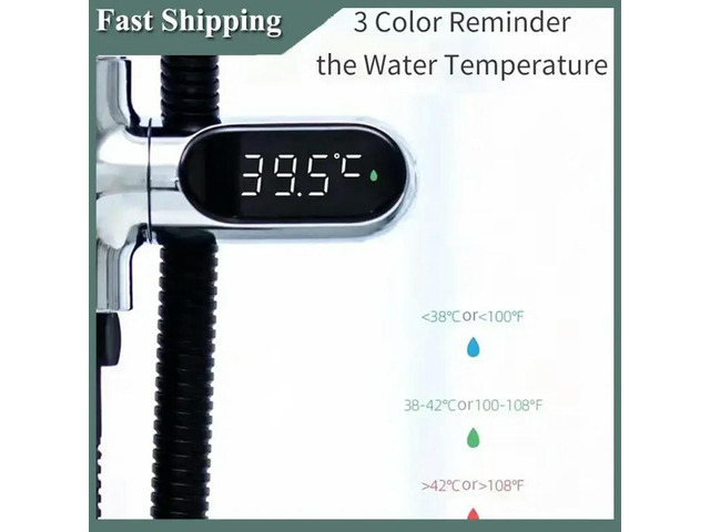 Bathing Temperature Meter Water Temperature Monitor LED Display Flow Water Self-Generating Home Shower Faucets