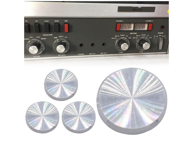 4Pcs Knob Caps Aluminum Radio Front Knob Cover Easy Installation Potentiometer Knobs Opener Knob Cover for REVOX A77 A76 A78