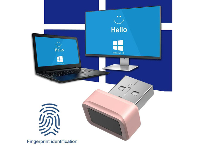 USB Fingerprint Key Reader Key 360° Touch Hello FIDO U2F Speedy Matching Key for PC Laptop