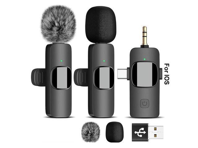 2.4G Lavalier Microphone Lavalier Mic Noise Reduction 3 in 1 Plug and Play for For