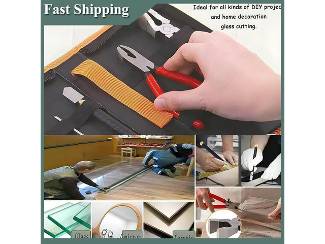 Professional Glass Cutter Tool Set: 2 Pcs With Running Pliers, Curved Jaws & Breaking Pliers With Rubber Tips
