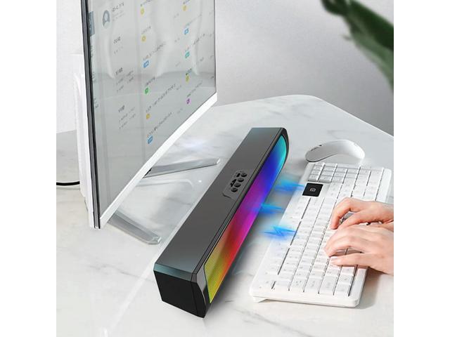 Computer Speaker RGB Bluetooth-Compatible 5.0 Soundbar Stereo Sound Subwoofer PC Sound Bar for Desktop Monitor PC Laptop Tablet
