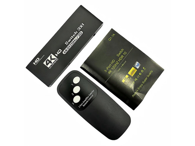 HDMI-Compatible Switcher Splitter IR Remote Control Switch 4K 120Hz Automatic Switch for HD-DVD for PS3/4/5 for Xbox 360 Player