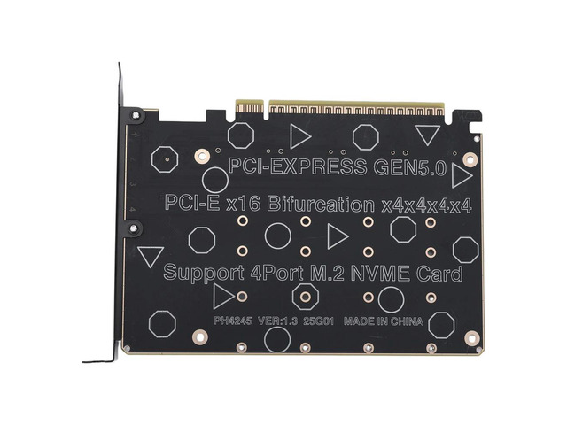 PCIE Express 5.0 Gen5 Gen4 X16 Detachable Bifurcation Raid Card To 4X NVME M.2 NGFF SSD Expansion Card Hard Drive Converter