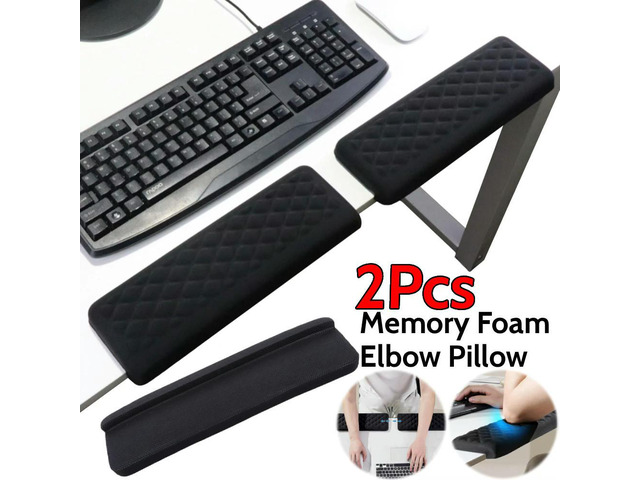 2Pcs L-Shaped Keyboard Wrist Rest Pad Ergonomic Desk Edge Cushion Arm Rest Pads for Gaming Office Computer PC Painting Gaming