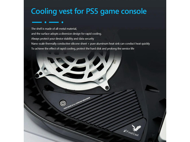 For PS5 M.2 NVME 2280 SSD Heatsink Magnesium Aluminum Alloy Hard Disk Heat Sink SSD Cooling Heat Sink for 5 Internal