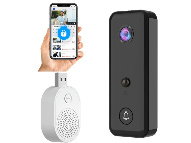 Video Doorbell 2-Way Audio Door Bell PIR Motion Detection for Home Office