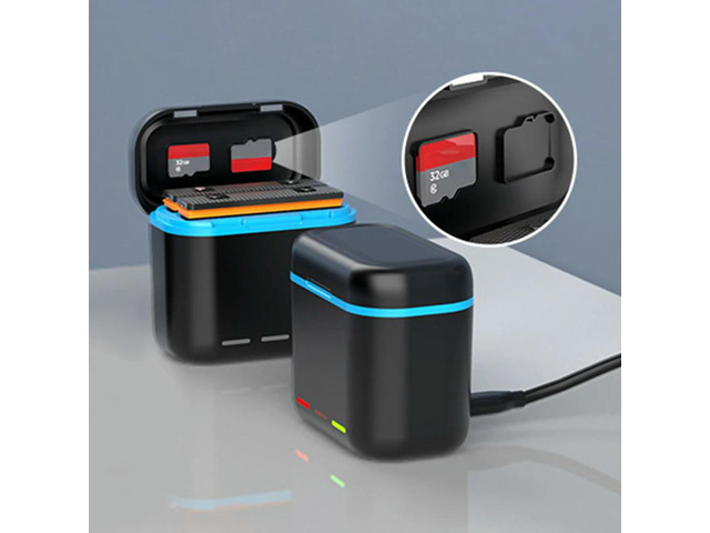 2-Channel Charger with Misro SD Card Slots Charger Station Batteries Case for X3 Accessories