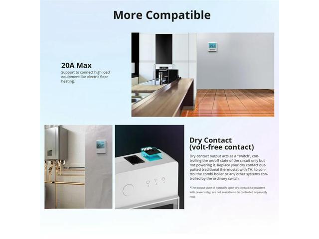 TH Elite 20A Temperature Humidity Monitoring Switch LCD Screen Home Automation Modules
