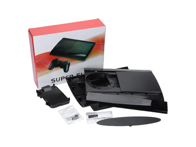 Complete Housing Shell Case for PS3 Super Slim 4K 4000 Full Kit Game Console Case Console Faceplate Cover Black with Screws