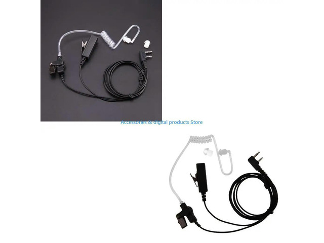 Walkie Talkies Earpiece with Mic 2 Pin AcousticTube forKenwood TYT UV-5R