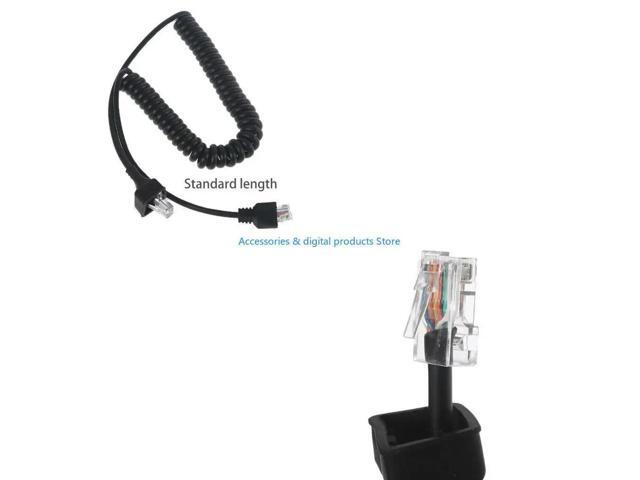 RJ-45 8 Pin to 8 Pin Mic Cable Heavy Duty Coiled Cord for Kenwood KMC-36 MC-59
