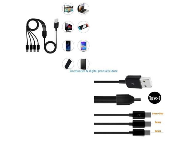 Multi Charging Cable Universal 4 in 1 Multiple Ports USB Fast Cord