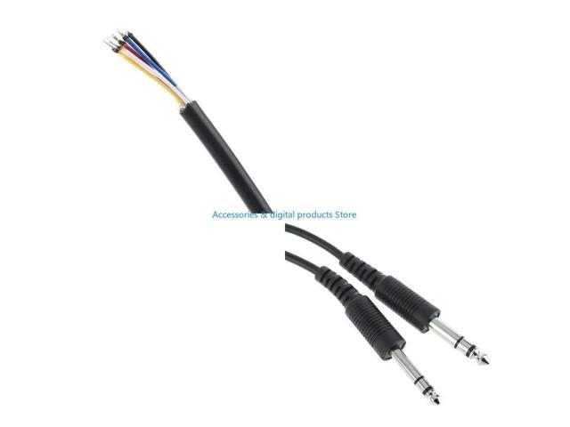 200cm DIY Aviation Headset Dual-plug Aircraft Headphones Replacement Cable Durable Mono Cable Line Cord Repairing