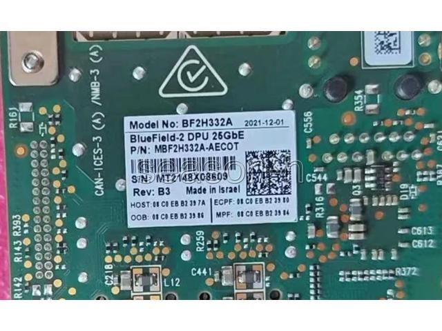 MBF2H332A-AECOT BlueField-2 DPU SFP56 25G PCIe 4.0 x8 Dual-Port Adapter