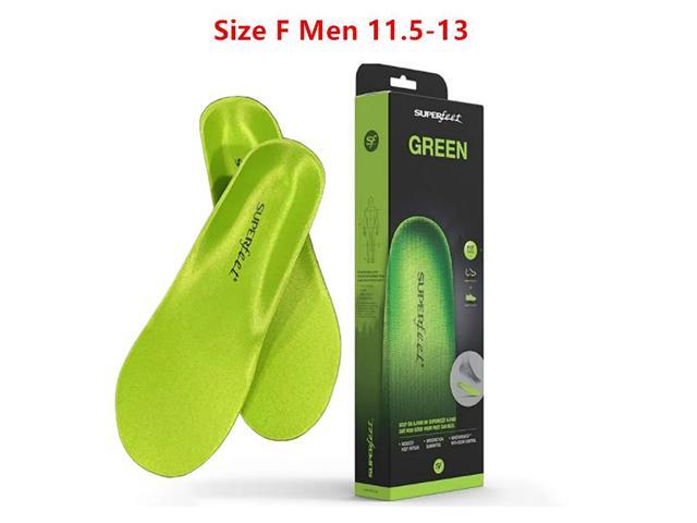 Superfeet Green All-purpose Support High Arch Insoles- Size F:Men 11.5-13