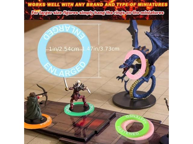 Dungeons & Dragons Status Effect Set Acrylic Rings RPG Markers
