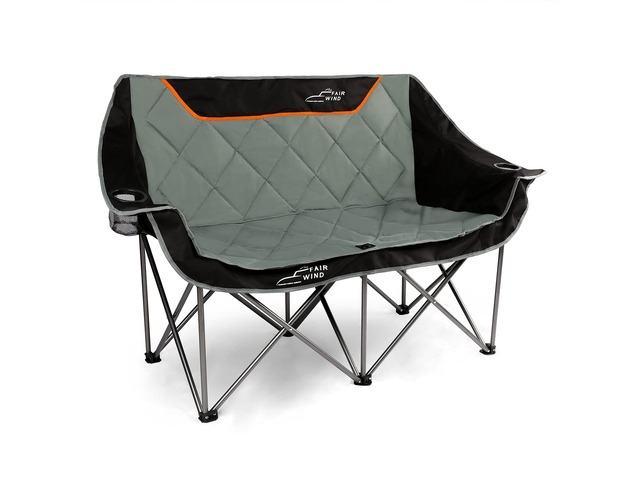 Oversized Fully Padded Camping Double Chair Folding Loveseat Heavy Duty Wide Couch,4-Layer Cushioned Fabric,Large Cup,Tear-Proof Wide Bag,Up to...