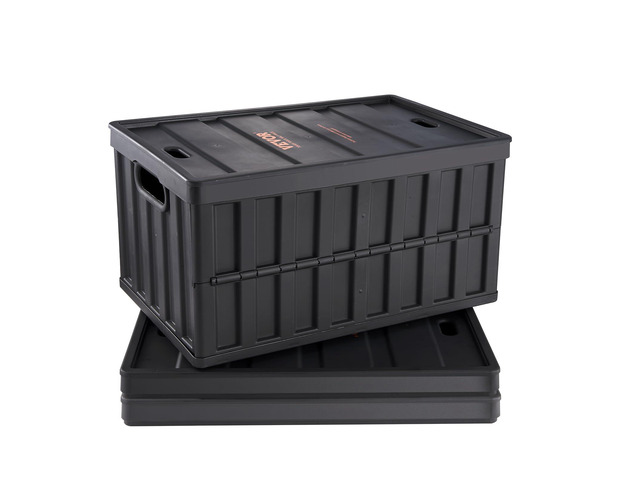 65L Collapsible Storage Bins with Lids 3 Packs, Stackable Crates For Organizing Tools, Books, Food, Drinks, Camping & Transport, Large Heavy Duty...