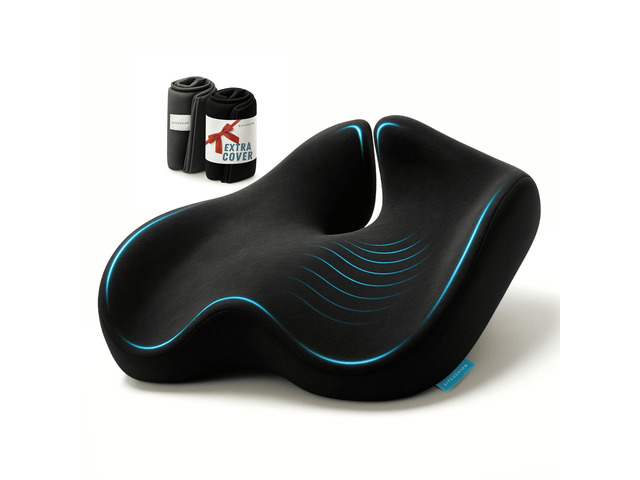 Pressure Relief Seat Cushion for Tailbone Pain, Sciatica & Coccyx Pillow Extra Large Office Chair Cushion for Healthy Sitting Posture, Sciatica...