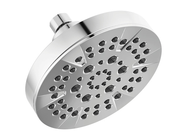 6-Setting Chrome Shower Head with High Pressure Spray, 6 Inch Round Shower Head, Showerheads, 1.75 GPM Flow Rate,