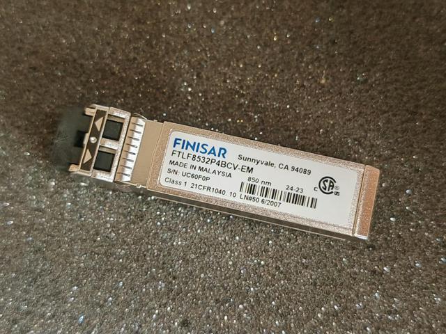 1PCS 32g sfp Fiber module Finisar FTLF8532P4BCV-EM/850nm 32g Multimode Dual Fiber Module