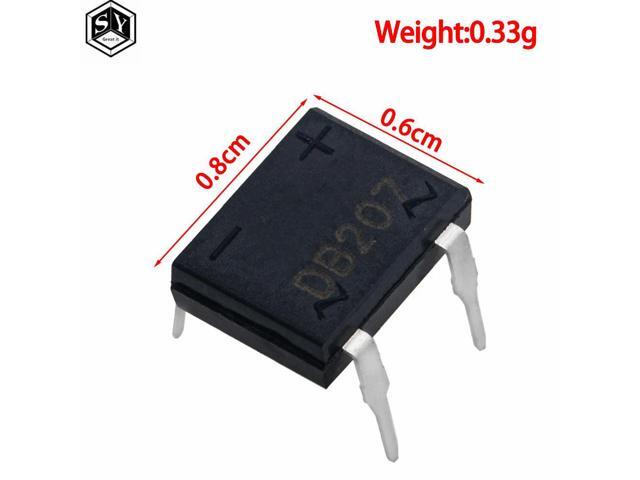 10pcs/lot diode bridge retifica DB207 DIP-4 DB207S DIP4 2A 1000V power diode rectifier 1000v electronic components