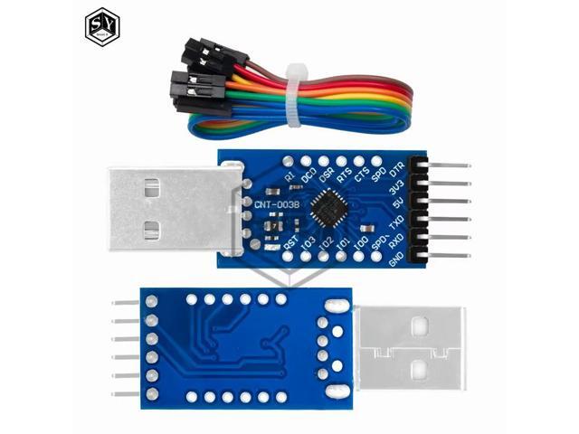 CP2104 USB-to-TTL Serial Converter Module: 6-Pin UART Interface Dupont Wires Included, CP2102 Compatible