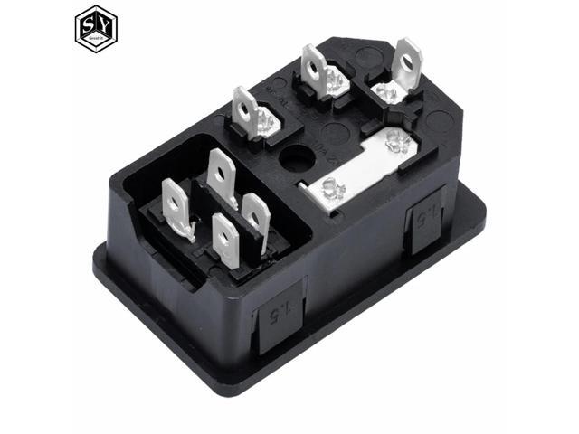 1PCS AC-01 Embedded Triplex 1 Belt Light With Switch Fuse 3 Hole Power Socket