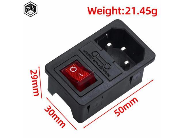 1PCS AC-01 Embedded Triplex 1 Belt Light With Switch Fuse 3 Hole Power Socket