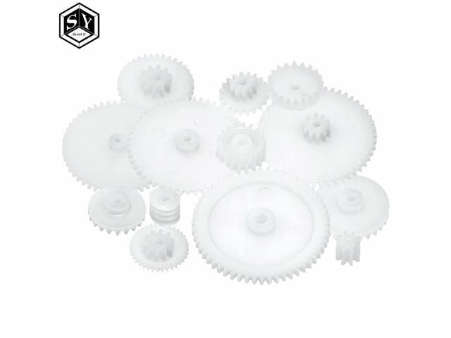 58pcs/bag J293Y Plastic 0.5 Module Gears White Micro DC Motor Toys Gears DIY Combination Parts