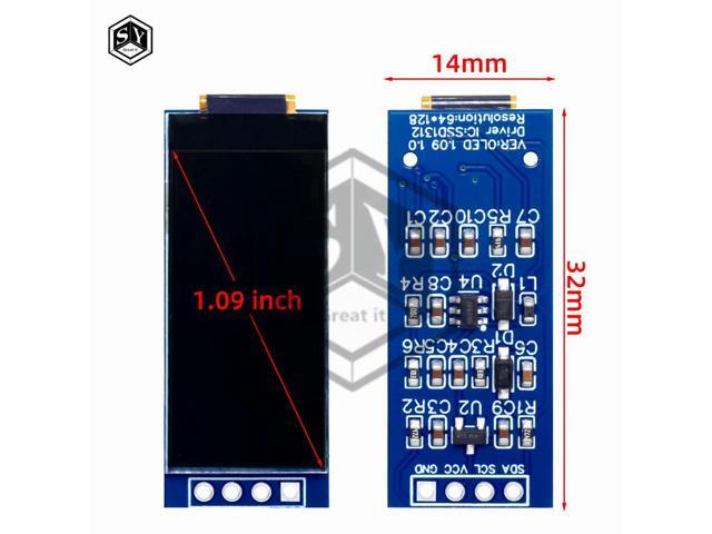 1.09 inch OLED display 1.1-inch OLED SSD1312 64X128 display 12864 display IIC for