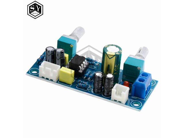 NE5532 Single Supply Low-Pass Filter Board DC 12v-25v 22Hz-300Hz Subwoofer Pre-Amplifier Preamp Board with Rotary Potentiometer