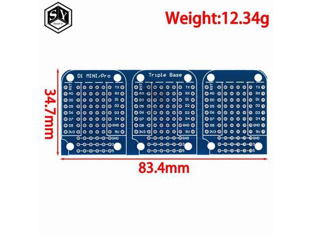 Triple-Shield Double-Sided Perf Board WeMos D1 Mini/for -Compatible Expansion Board for Prototyping