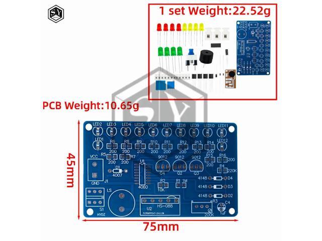 DC4.5-5V CD4060 SMT DIY Music LED Color Light Circuit Soldering Practice Module Bulk Soldering Learning Demo Kit