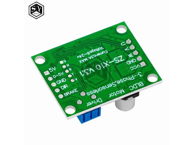 DC 6-20V 60W 12V Brushless Motor Driver Board BLDC Speed Controller 3 Phase Governor Hallless Switch Module With Cable