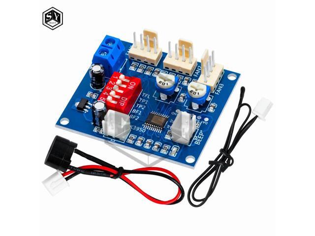 DC 12V 5A PWM PC CPU Fan Temperature Control Speed Controller Module Buzzer High-Temp Alarm NTC B 3950 Thermistor 50K