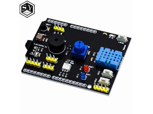 DHT11 LM35 Temperature Humidity Sensor Multifunction Expansion Board Adapter For UNO R3 RGB LED IR Receiver Buzzer I2C