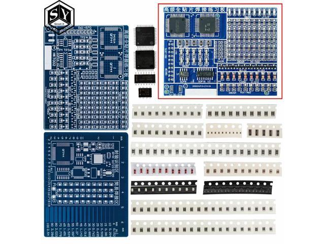 Advanced Full-Chip Soldering Practice Board Kit: DIY Electronic Components Spare Parts Set