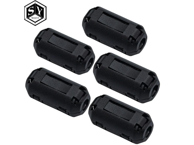 5 PCS 5mm Clip-On Ferrite Ring Core Noise Suppressor For EMI RFI Clip Cable Active Components Filters Dropship