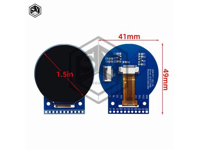 1.5-inch TFT LCD screen ST77916 small screen with a resolution of 360x360 pixels LCD round screen, QSPI color screen for