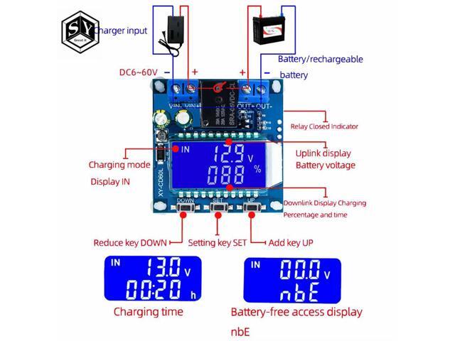 CD60L Solar Charge Controller - Multi-Voltage 12V/24V/48V ligent Charging Module with Over-Current/Under-Voltage Protection